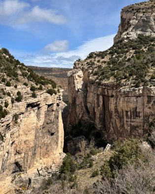 Mirador del barranco de la ruta de las pasarelas de Aliaga 